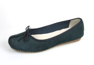 CLARKS Schuhe FRECKLE FACE Ballerina navy leather NEU