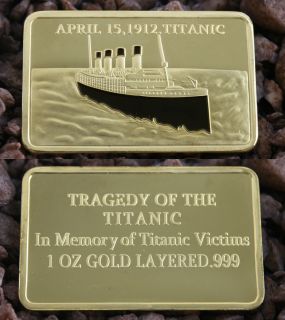 Titanic Gold Barren 999 Gold vergoldet Katastrophe Titanic