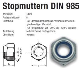 Stopmutter DIN 985