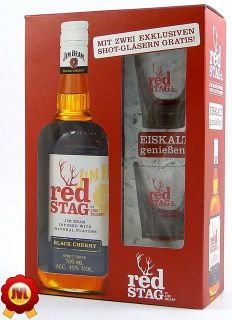 Jim Beam red STAG Geschenkset mit 2 Gläsern 0,7 Ltr