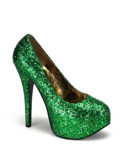 Sexy Green Glitter High Heel Platform Pump   10 Shoes