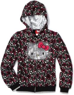 Hello Kitty Girls 7 16 All Over Hoodie Sweater, Anthracite