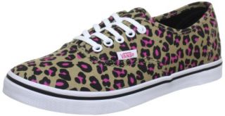  Vans Authentic Lo Pro Leopard Khaki Hot Pink Canvas Trainers Shoes