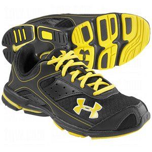  Under Armour Boys Armour Dash Running Shoe Black/Yellow Shoes