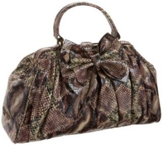Simpson Runway Bow Frame Satchel,Dusty Plum Python,one size Shoes