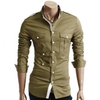 Doublju Mens Double Button Style Shirt Clothing
