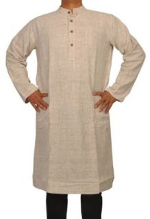 Hand Woven Indian Gandhi Khadi Long Mens Kurta Fabric For