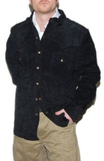 Polo Ralph Lauren Mens Suede Leather Jacket Coat Black XL