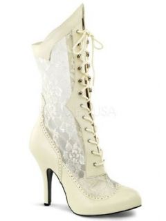  Ivory Lace Victorian Wide Width Shaft Calf Boot   12 Clothing
