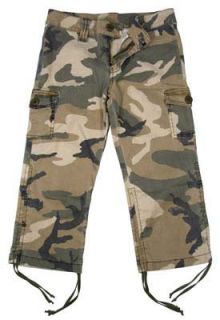 Girls Camouflage Capris Girls Subdued Camo Capri Pants (12) Clothing