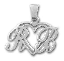Personalized Silver Heart Necklace   Monogram or Initials