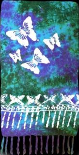 Half Size Turquoise, Green & Purple Butterfly Sarong