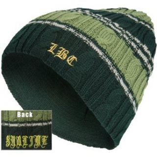 Sublime   Cable Knit Striped Logo Beanie Hat Clothing