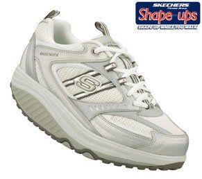 Shape Ups Fitness Junkie Sneakers Silver/White 6.5 Wide Shoes