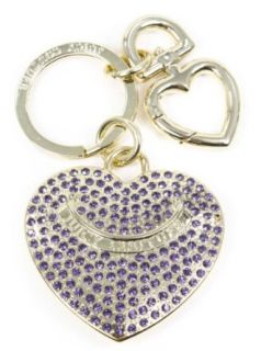 Juicy Couture Signature Gold Purple Pave Heart Key Fob