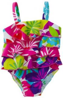 Baby girls Infant 1 Piece Print Swimsuit, Multi, 18 Months Clothing