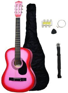 Beginner 38 Pink Acoustic Guitar Set with Gig Bag and