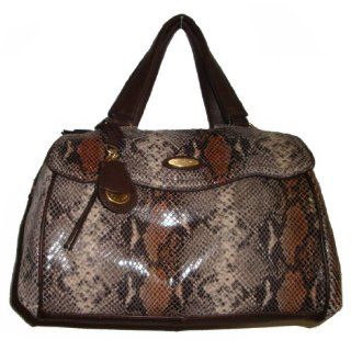 Womens Tahari Satchel Handbag (Brown Snakeskin Print)