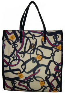 Womens Tommy Hilfiger Large Mag Tote Handbag (White/Navy