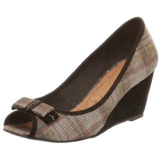 by Charles David Womens Lass Peep Toe Wedge,Dark Brown,8.5 M Shoes