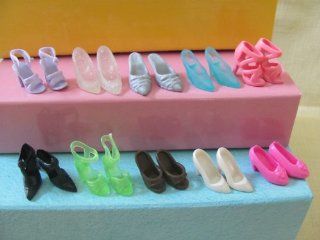 Barbie Doll Shoes 10 Pairs Fit 11.5 Barbie Dolls (No Doll