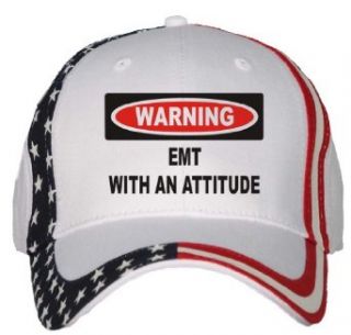 Warning EMT with an attitude USA Flag Hat / Baseball Cap