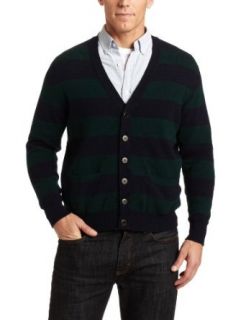 D.S.DUNDEE Mens Striped Cardigan, Multi Colored, X Small