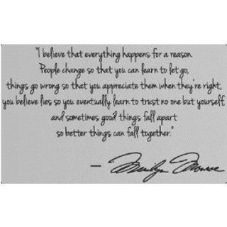 Marilyn Monroe Wall Decal Decor Quote I Believe things happenLarge
