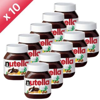 Lot de 10 pots de Nutella Pot   10 x 750g