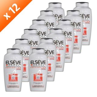 Lot de 12   ELSEVE Shampoing Homme prévention 250 ml   Renforce la
