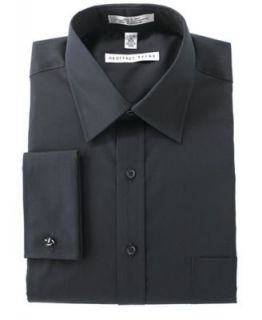Black Wrinkle Free French Cuff Dress Shirt   Size 15 32/33 Clothing