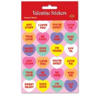 Valentine Candy Heart Sticker Sheets Party Accessory