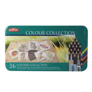 Derwent   Collection Couleur   Boite métal 36 pièces 17 crayons
