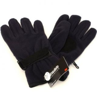 Winter Fleece Velcro Ski Thinsulate Gloves Navy L/XL
