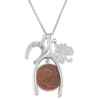 American Coin Treasures Lucky Irish Penny Wish Bone Necklace Today $18