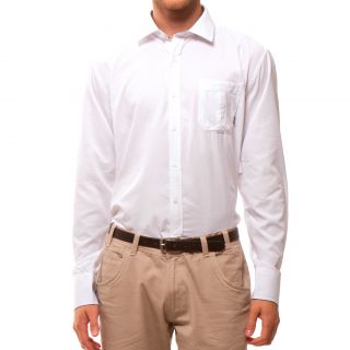 191 Unlimited Mens Slim Fit White Button down Woven Shirt
