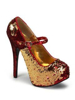 Red Sequin Platform High Heel Pump   9 Shoes