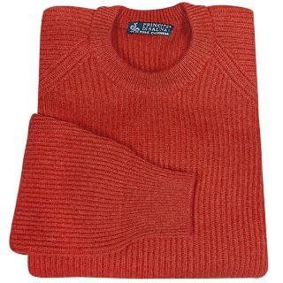 Principe di Salina Red Cashmere Ribbed Crewneck Sweater 42