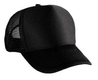 Blank Plain Mesh Trucker Hat/ Cap Baseball   Black Sports