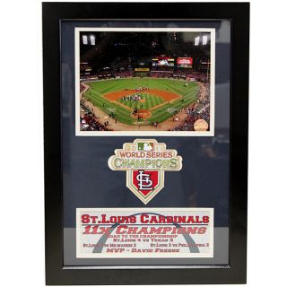 St. Louis Cardinals 2011 World Series Champions Navy Patch Frame Today
