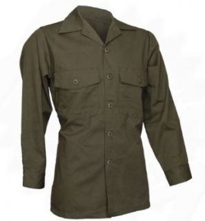 Military Utility Work Shirt, Button Down, Olive Drab Green