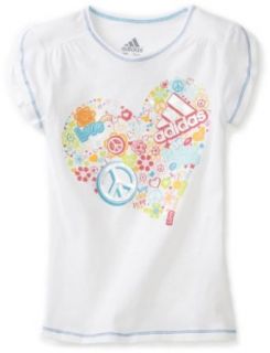 adidas Girls 2 6X All Heart Tee, White, 2T Clothing