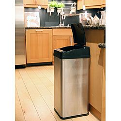 iTouchless 13 gallon Square Extra wide Opening Trash Can