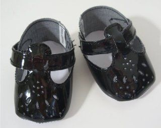 You & Me Baby Doll Shoes   Faux Black Patent Leather Upper
