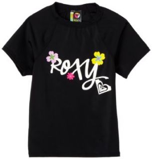 Roxy Girls 7 16 Flower Power Rashguard,Black,M (10