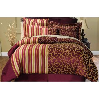 Romance Burgundy 12 piece Bed in a Bag