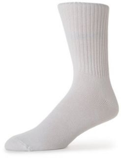 IZOD Mens 3 Pack Cotton Rib Crew Sock, White, One size
