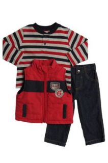 Baby Togs Baby Boys Infant Vest Set, Red, 12 Months