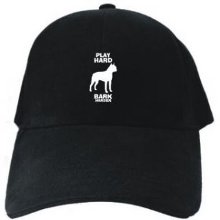PLAY HARD Boston Terrier CRASH HARDER Black Baseball Cap