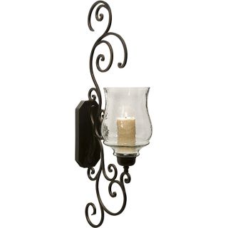 Iron and Glass Provence Grandame Scrollwork Candle Sconce Today $239